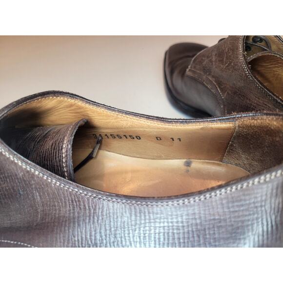 SANTONI Italy Made Brown Leather Dress Shoes 11 D| Sophisticate Preppy Old Money main image 14